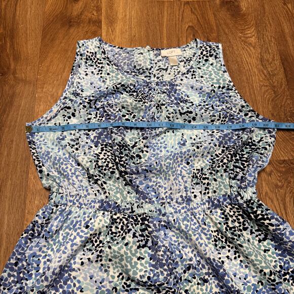Ann Taylor LOFT Womens Blue Floral Prink Fit Flare A Line Dress Size Large - Picture 6 of 8
